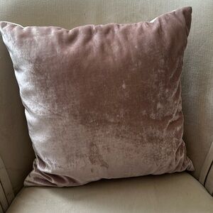 West Elm velvet throw pillow 16x16”
